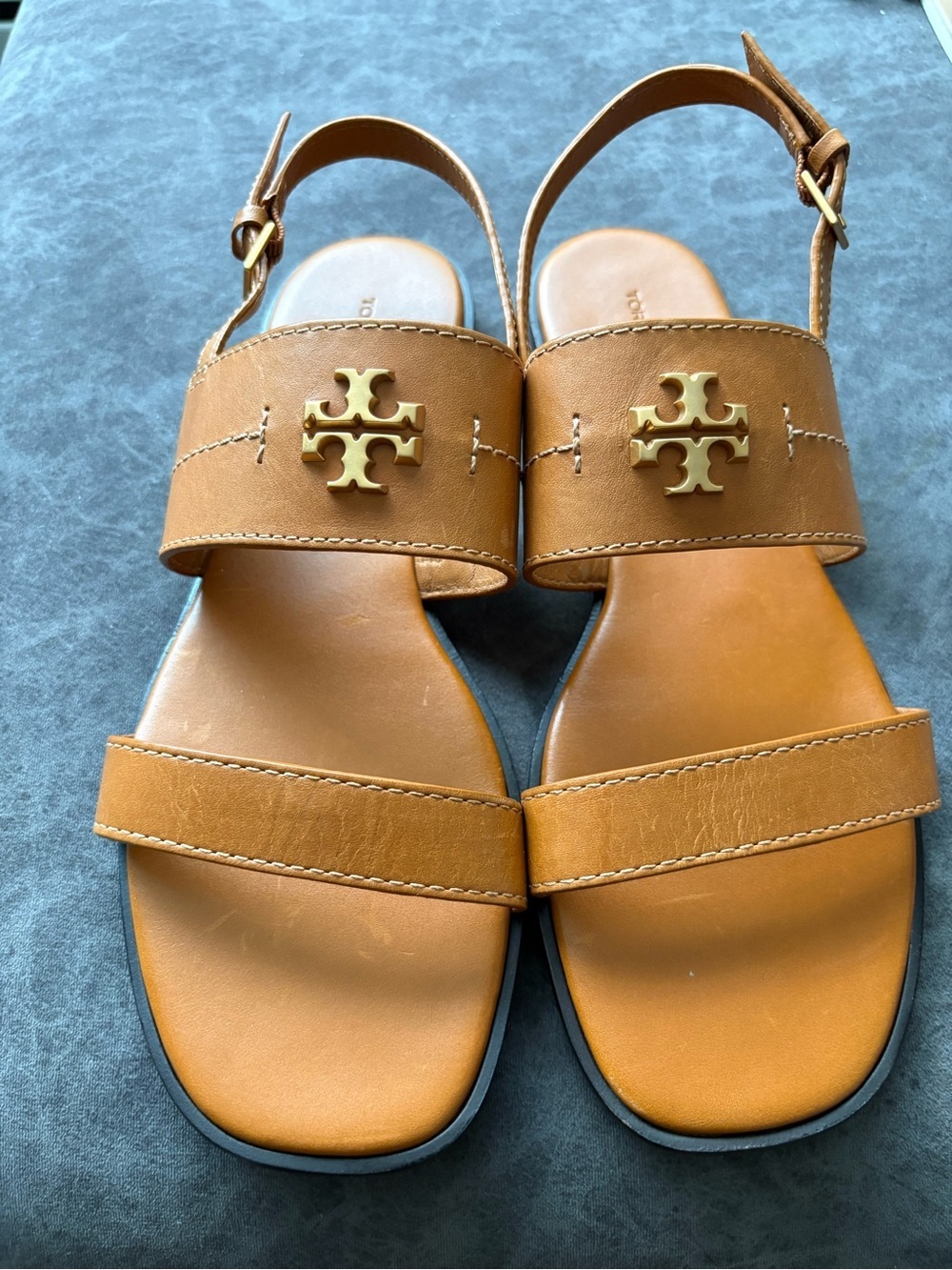 Tory Burch Everly Double Strap Flat Sandals 9.5